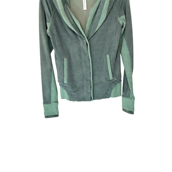 Lululemon Back To Class Textured Green Button Down Double Collar Jacket Size 4 - Picture 4 of 12